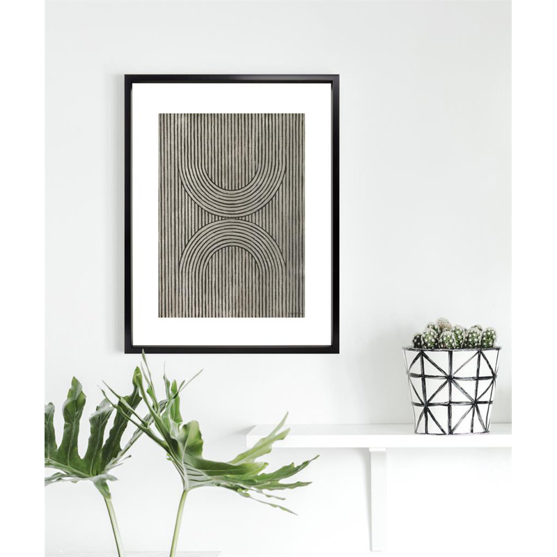 Cedar Grooves II Abstract - Single Picture Frame Print, 161.036 cm H x 133.096 cm W, Aluminium Chrome