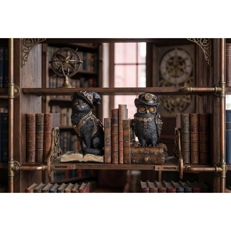 Serre-livres sculpturaux Steampunk