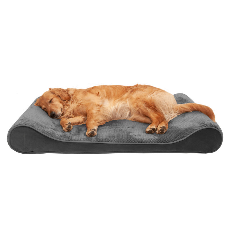 Orthopedic Polyester Pet Bed, Jumbo (45" W x 30" D x 6" H), Gray, Cooling Gel Foam