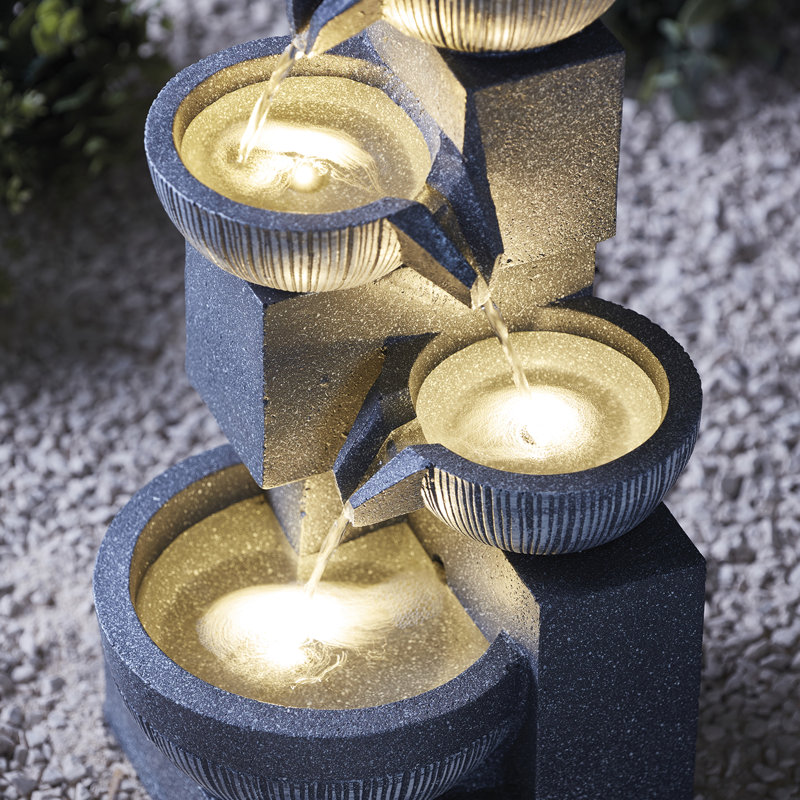 Arthus Outdoor Weather Resistant Cascade Fountain with Lights