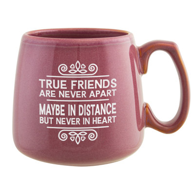 Grande tasse à café en céramique gravée au sable True Friends, 16 oz