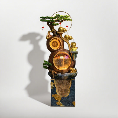 Neo-Chinese Style Resin Artistic Flowing Water Ornament