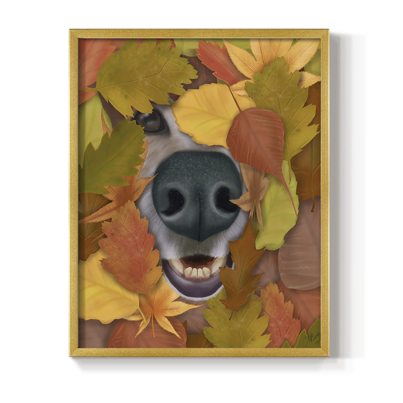Sniffing Out Autumn, reproduction encadrée - bois massif, H 10 po x l 8 po
