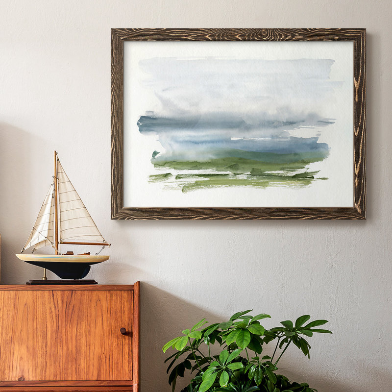 Coastline Splash III - Toile tendue avec châssis rustique, Cadre noyer, H 14 po x l 20 po x P 1,5 po