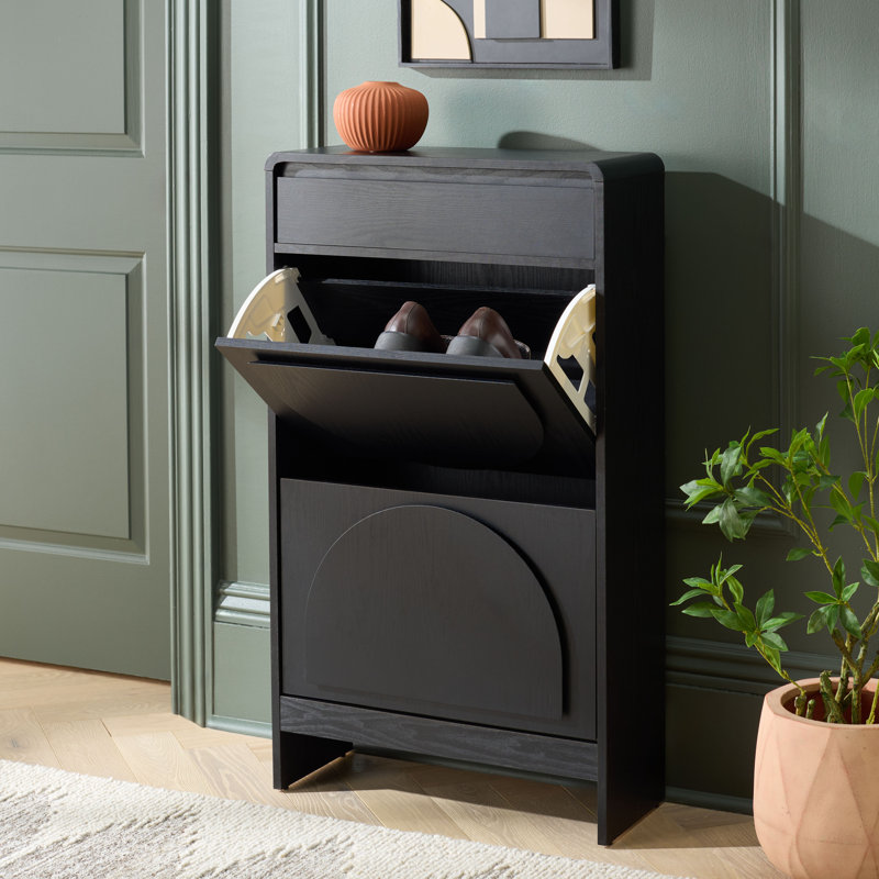 Willam Shoe Storage Cabinet, Black