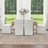 21" Wide Modern No Assembly Upholstered Linen Side Dining Chair with Interchangeable Casters & Fixed Feet (Set of 4)-701856038