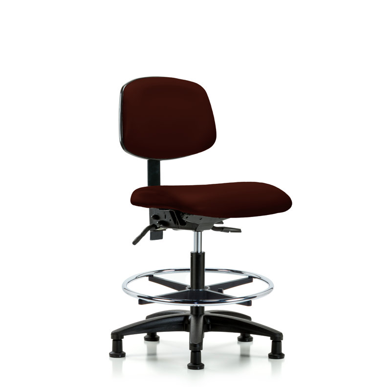 Chaise de dessinateur ergonomique Lucrezia, Bourgogne, Patins, Non inclus
