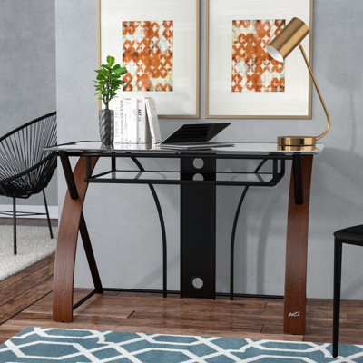 Cayuga Glass Top Metal Base Computer Desk