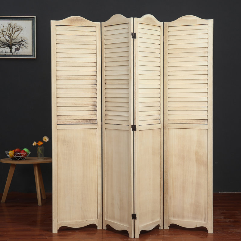 Eline 68 " W x 70 " H 4 - Panel Folding, Natural