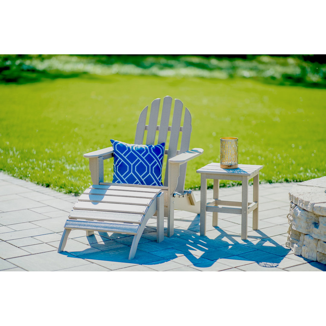 Hartington Plastic/Resin Folding Adirondack Chair with Table and Ottoman Three Posts™ 