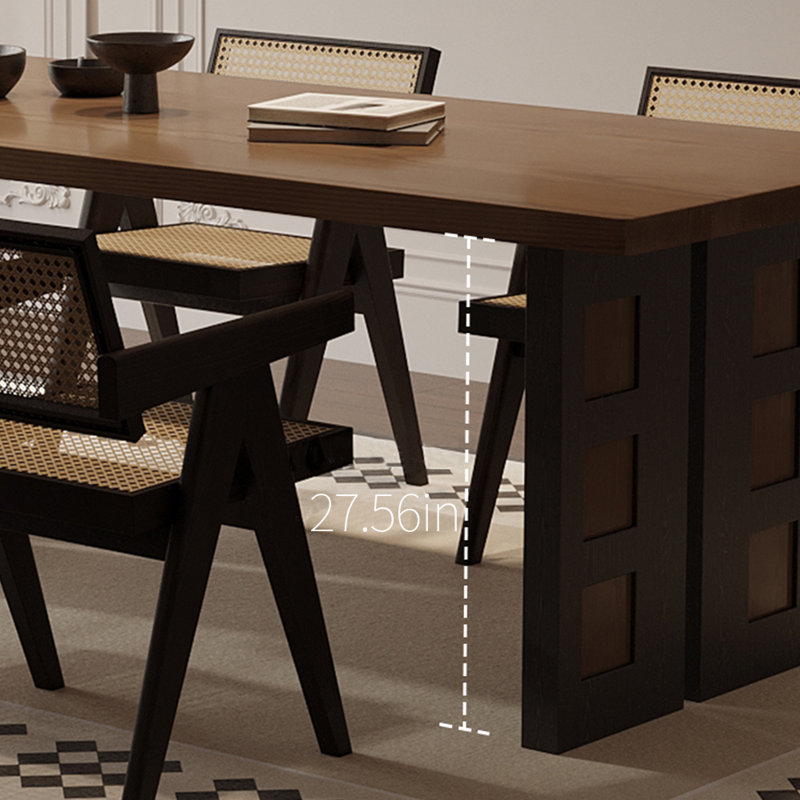Large board simple ash wood dining table, 29.53"H x 78.74"L x 31.5"W
