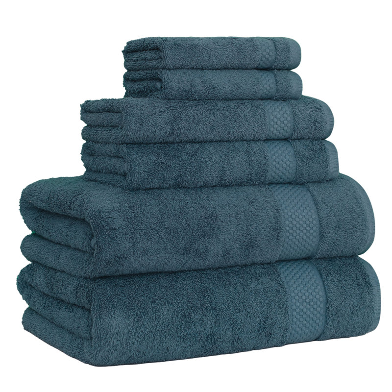 STARLIGHT 6 Piece Turkish Cotton Towel Set, Blue