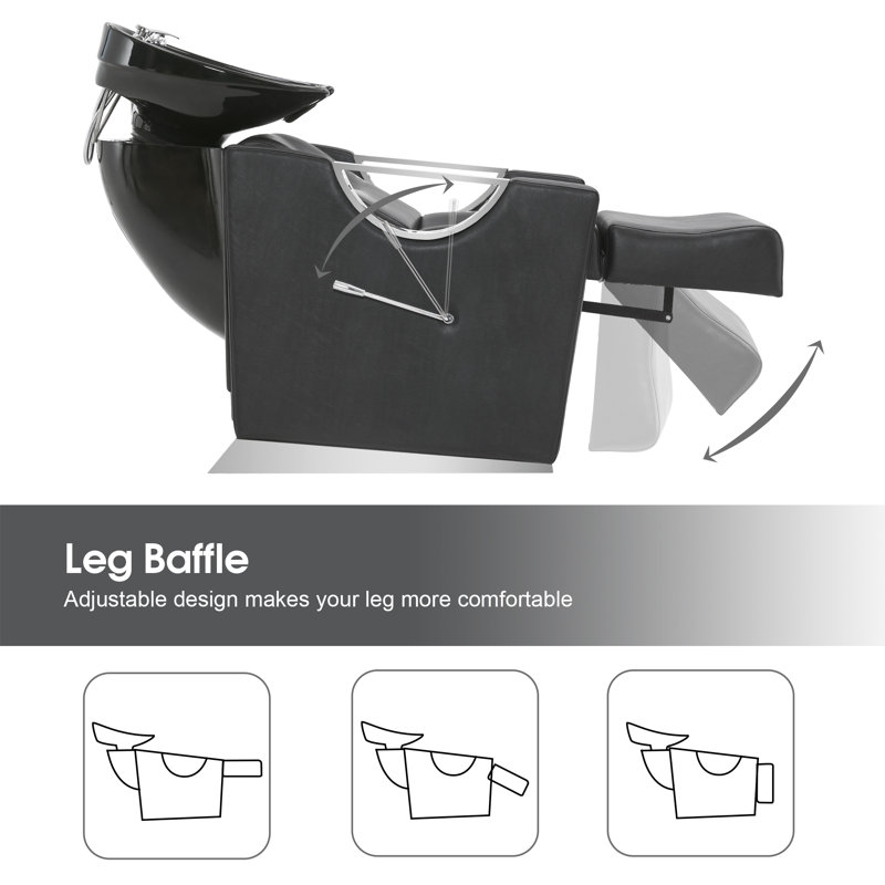 Extended Ceramic Shampoo Bowl Sink Salon Chair