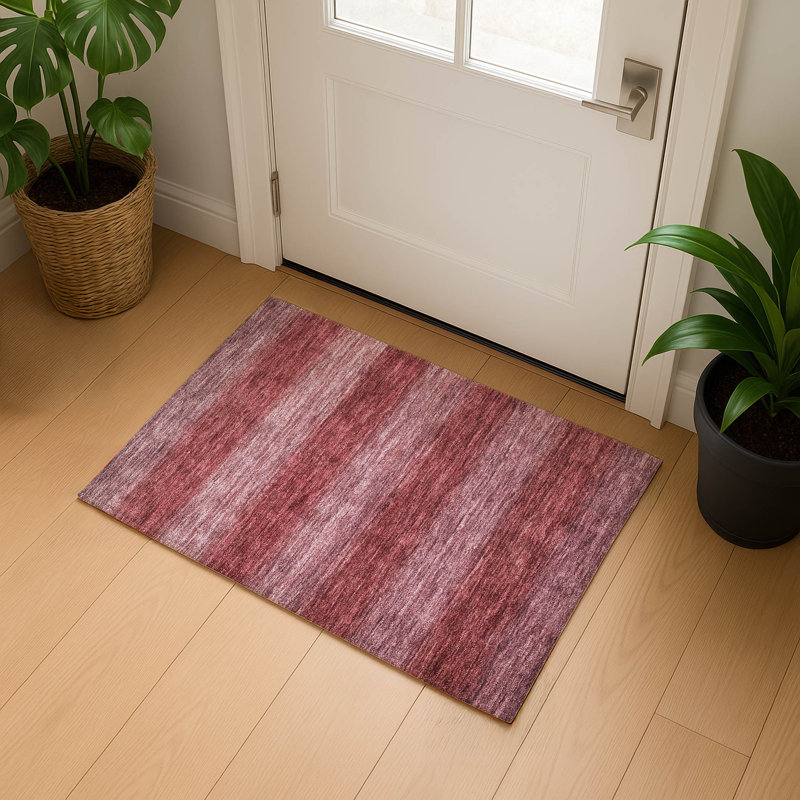 Tapis à rayures de qualité supérieure lavable à la machine AMF1733, Rectangle 1 pi 8 po x 2 pi 6 po