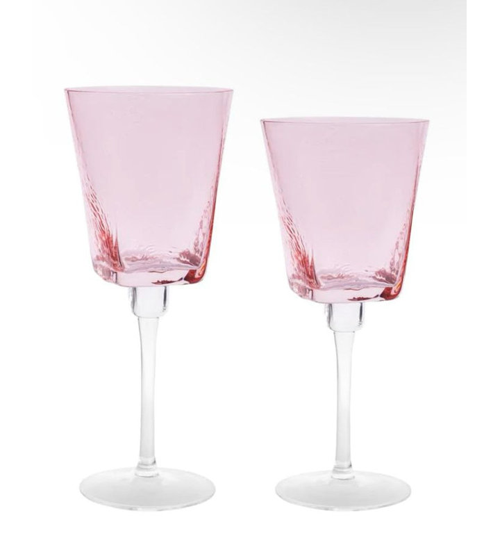 6 verres à vin roses 6 pièces, 14