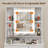 Vanity Desk Set With Square Mirror And Light, Small Vanity Table With Drawers