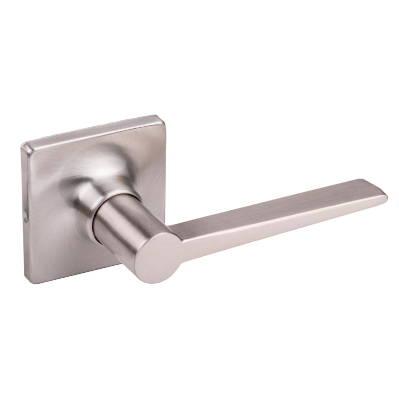 Poignée de porte avec rosette carrée Julia, Nickel satiné