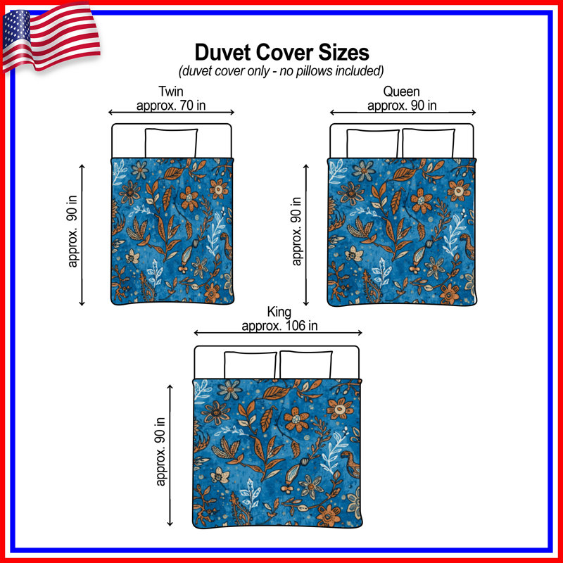 Floral Botanical Pattern Duvet Covers, Queen