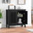 Verada Accent Cabinet 2-Door Black Rattan Storage Cabinet