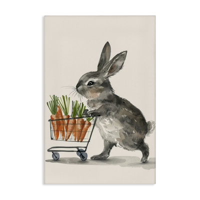 «Bunny with Carrots», art mural sur toile par Petals Prints Design