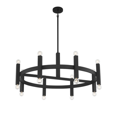 Lustre 16 lumières Meridian en noir mat