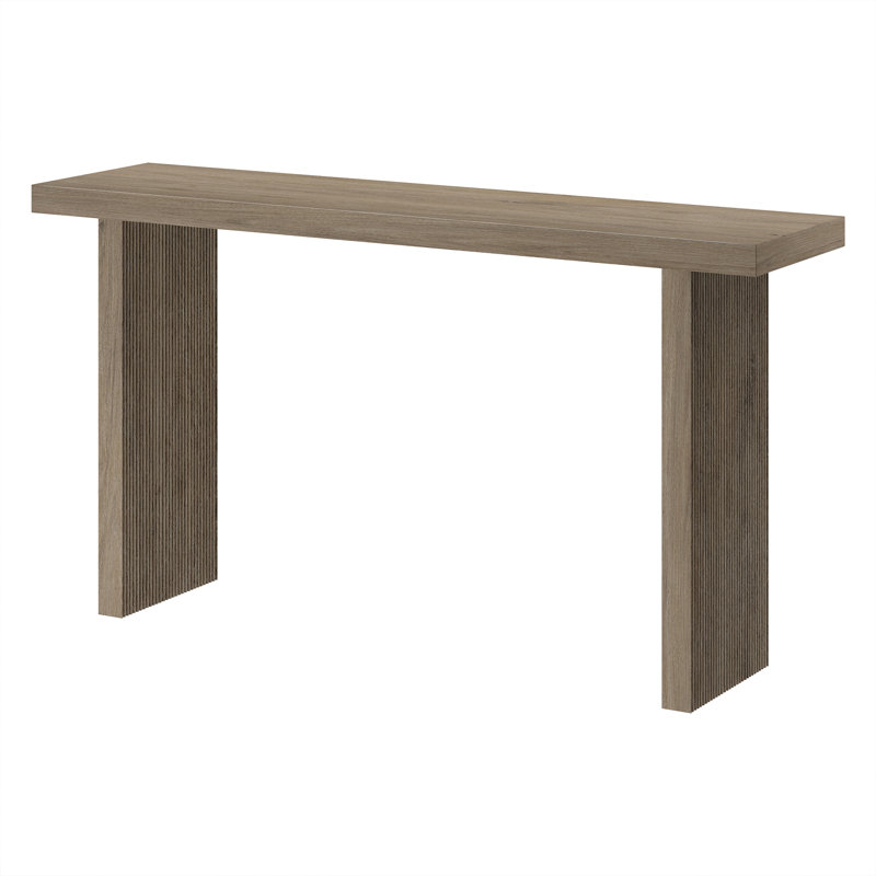 Chery 55" Wide Rectangular Console Table, Antiqued Gray Oak