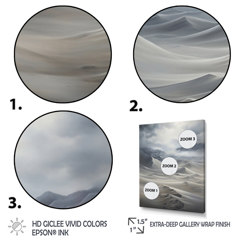 «Candra Desert Sandstorm Symphony Impasto», reproduction sur toile encadrée, Noir, H 20 po x l 12 po x P 1 po