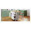 Ensemble d'îlot de cuisine avec rallonge et 2 tabourets en bois massif blanc Topmax