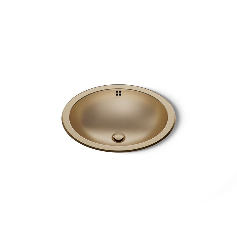 Bachata®20" Oval Drop-In/Undermount Bathroom Sink, No Overflow, Vibrant Brushed Bronze