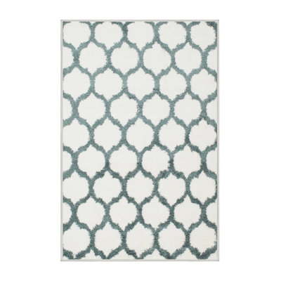 Tapis contemporain blanc / vert