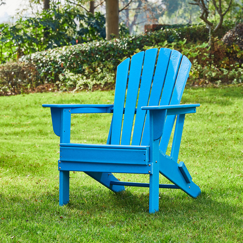 Chaise Adirondack pliante Ramonita en PEHD, Bleu pacifique