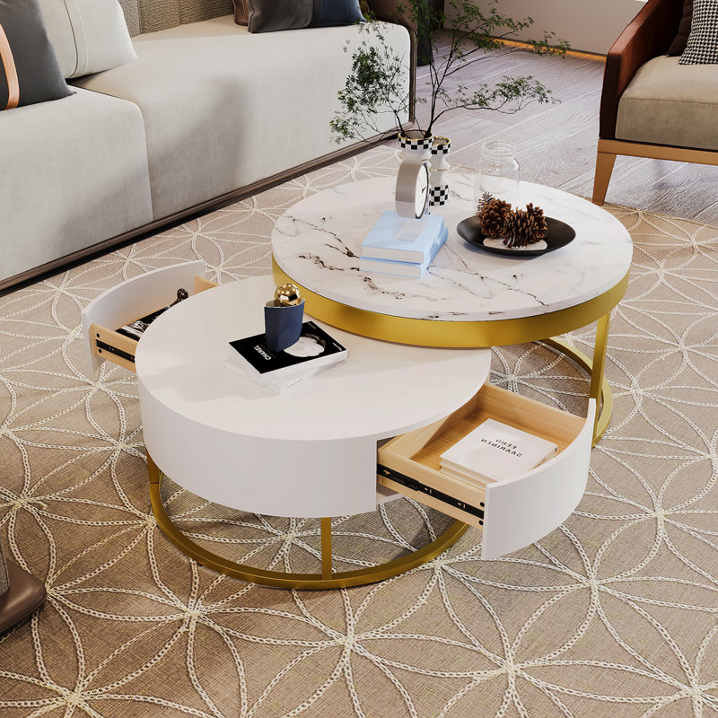 Table basse gigogne moderne avec tiroirs Modern