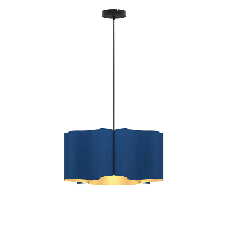 Luminaire suspendu simple 1 lumière Paulina, Bleu