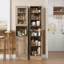 Armoire de rangement de salle de bain étroite de 170 cm de haut avec portes vitrées – Étagères réglables, fermeture magnétique – Organisateur de linge autoportant – Gain de place pour salle de bain et cuisine – Blanc-136050099