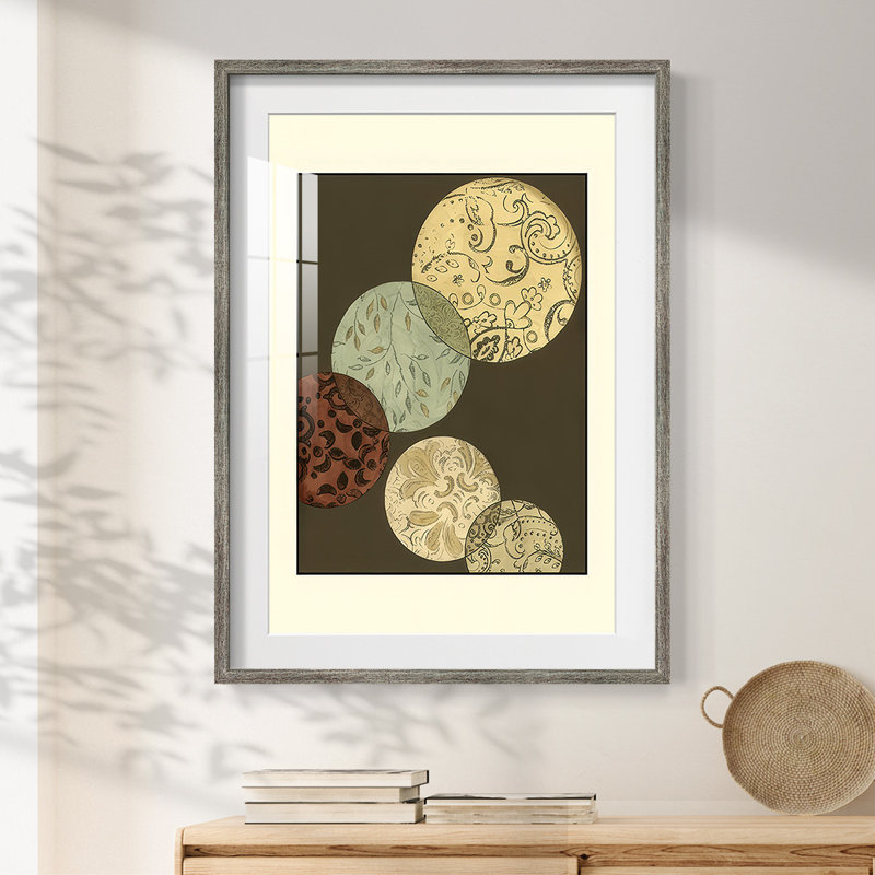 Small Pattern Composition I -Framed Print, Distressed, 25.5" H x 17.5" W
