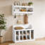 Banc de rangement polyvalent pour chaussures avec crochets et tablettes pour les vestibules-133706731
