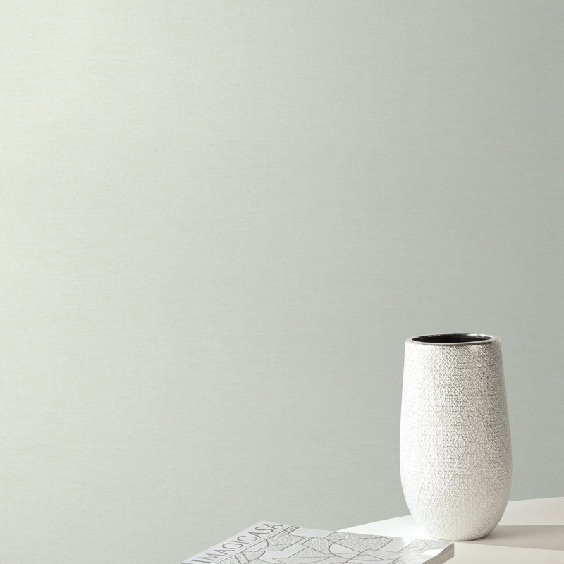 Very Collection Textile Plain Double Width 42-inches Wide Wallpaper Roll, Mint Green