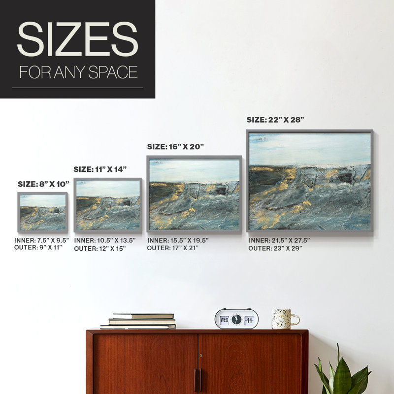 «Flow of Love in Ocean I», reproduction encadrée, H 16 po x l 20 po, Gris