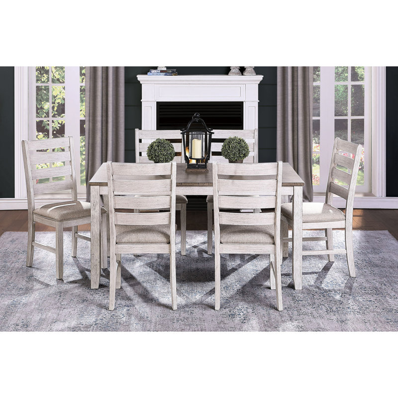 2 chaises de salle à manger 2 pièces, finition gris-blanc, siège rembourré, structure en bois, style transitionnel, largeur 22,17 po, revêtement, design, hauteur de siège 39 po