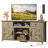 Hartin Farmhouse TV Stand for 75 inch TVs with Large Storage Cabinets & Drawers, Modern Entertainment Center with Built-in Power Outlet, Media Console with Open Shelves for Living Room-1029420134