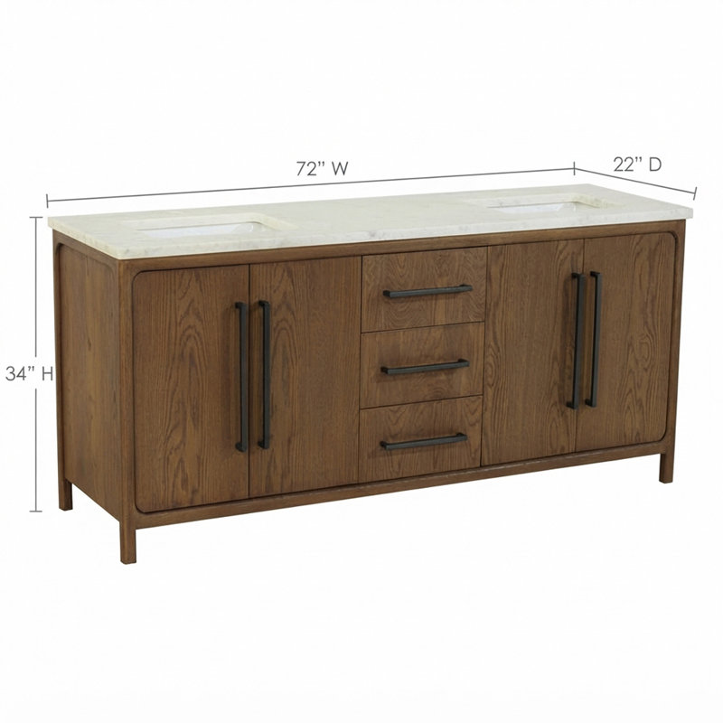 Freestanding Standard With Marble Top, 72 2D