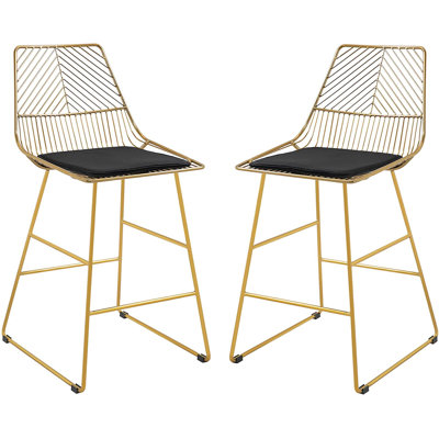 Swivel Upholstered Counter Stool with Metal Frame