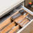Durable Bamboo Silverware Organizer - Double Layer Design For Utensils Storage