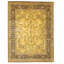 Hand Knotted Wool Oriental Area Rug in Gold And Black