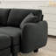 Canapé modulaire moderne en forme de U en tissu bouclé gris foncé avec repose-pieds distinctif en forme de coquillage et 2 repose-pieds pour le bureau-797994926