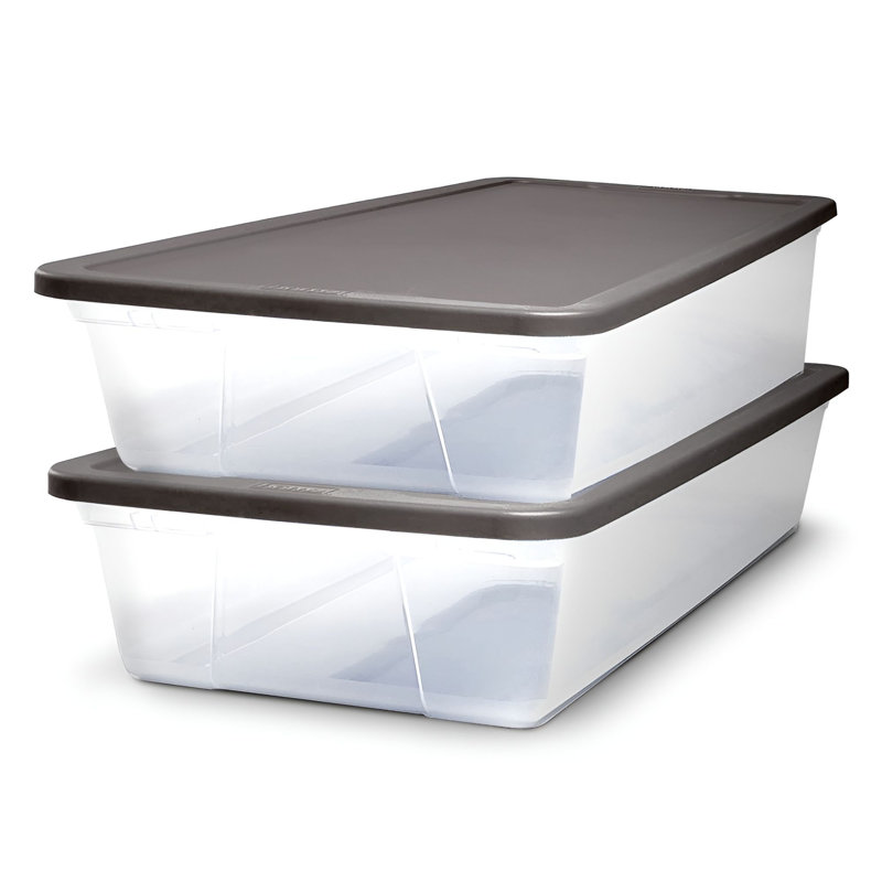 Contenant de rangement en plastique empilable Homz, 28 pte, Gris
