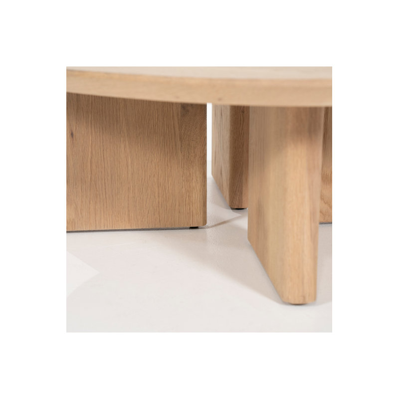 Solid Wood Coffee Table, Natural, 11" H x 31" L x 31" W 