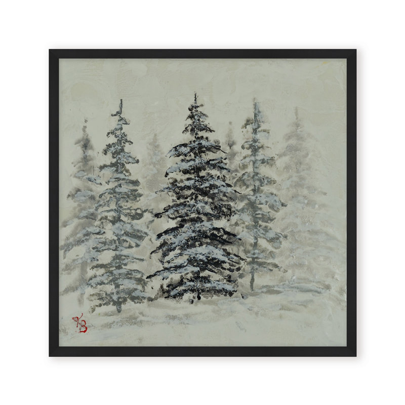 Nature Inspired "Serene Grove" Canvas Wall Art By , 30" H x 30" W, Framed Print, Beige