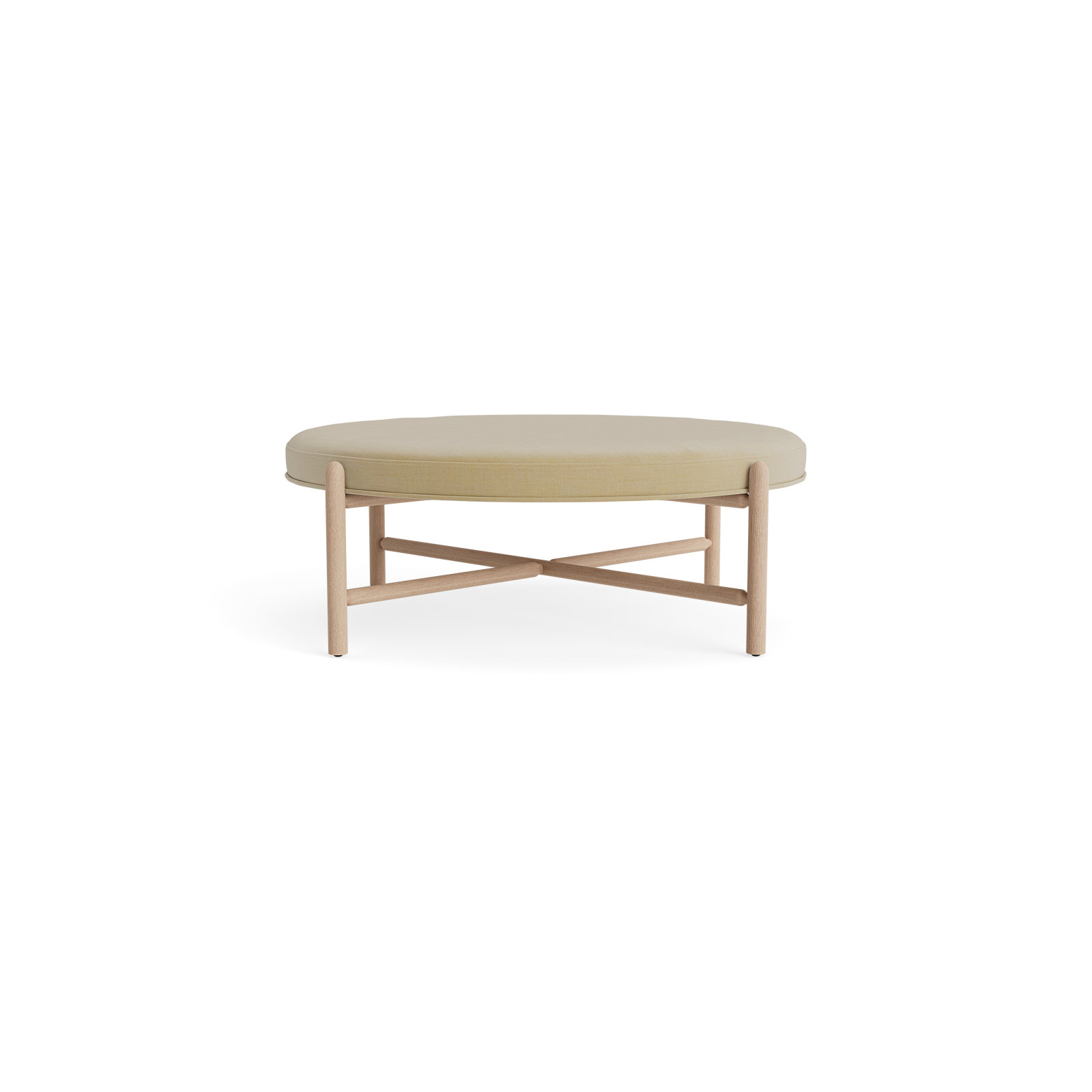 Vane 48" Round Ottoman, Oak, Khaki