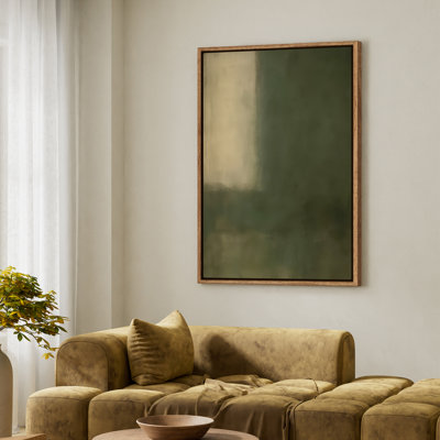 Framed Canvas Wall Art - Gradient Abstract Wall Prints for Bedroom - 16"x24"